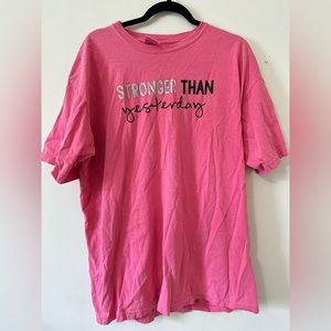 Comfort Colors XL Crunchberry workout graphic tee with glitter screen print